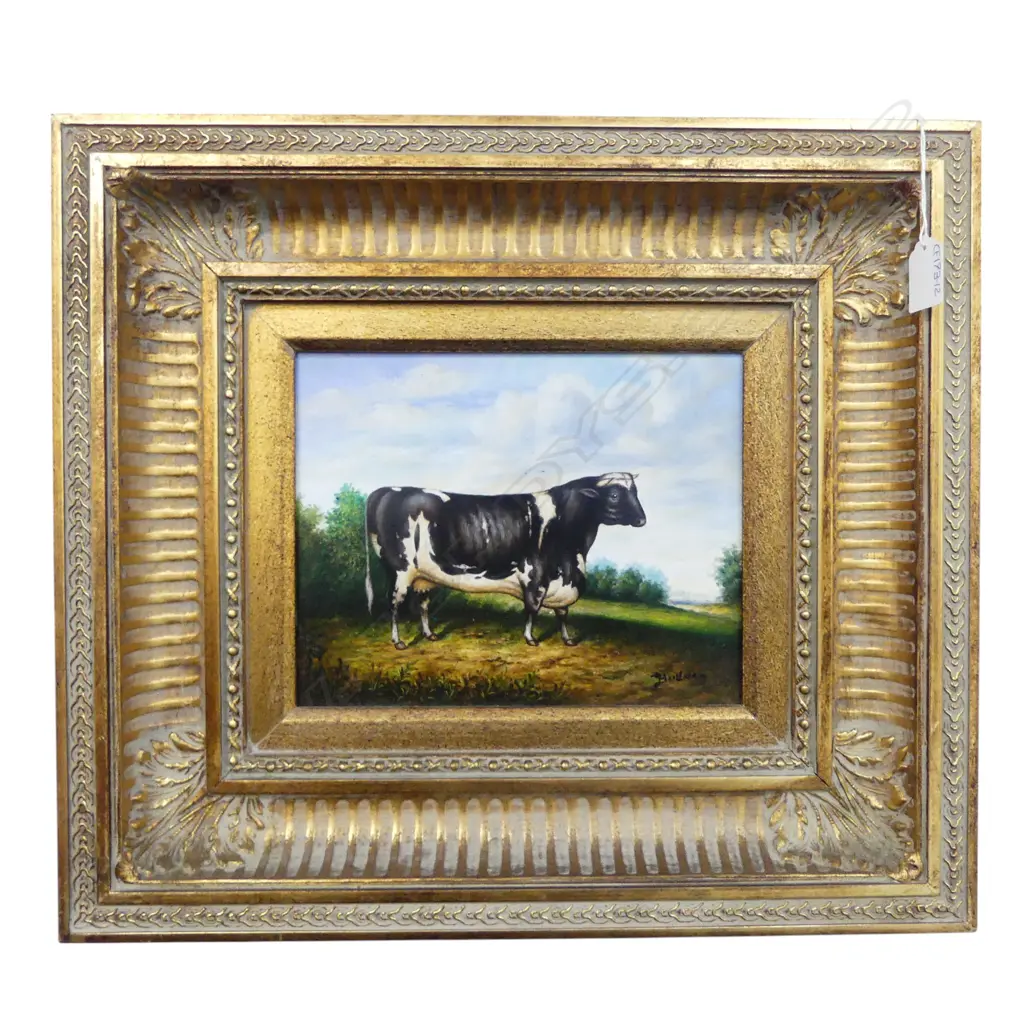 REPRODUCTION GEORGIAN COW PAINTING 190x240mm Image 1++