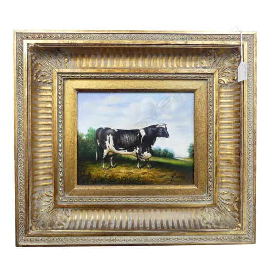 REPRODUCTION GEORGIAN COW PAINTING 190x240mm