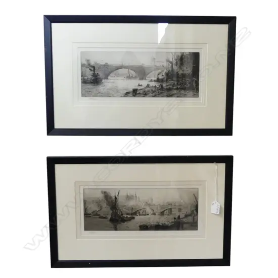 PR W. S. WYLLIE ETCHINGS, LONDON BRIDGES 145x345mm