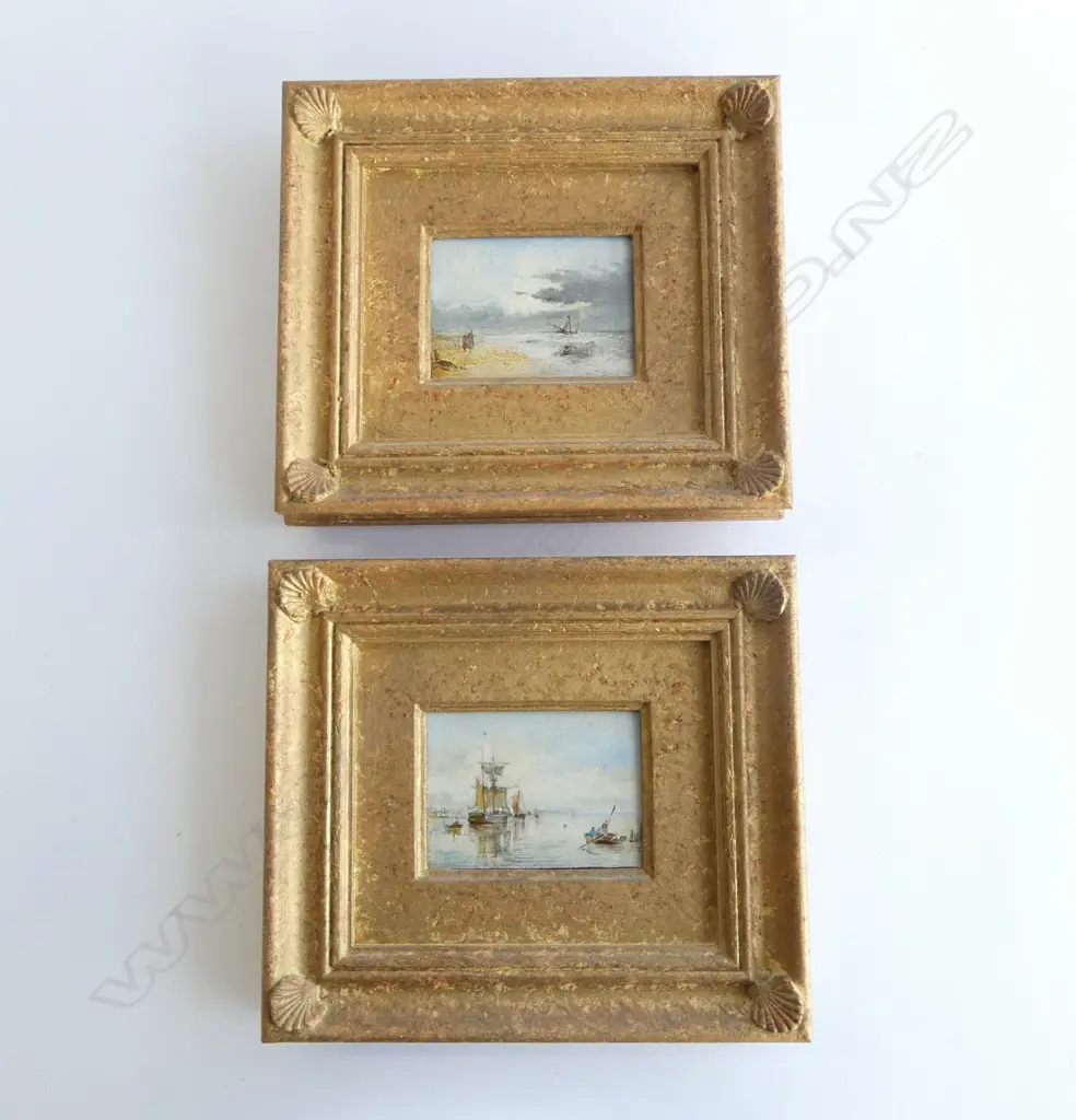 2 MINIATURE BOATING SCENES, WATERCOLOURS, UNSIGNED, 65x90mm Image 1++