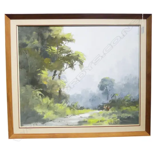 WAYNE SINCLAIR, MORNING IN THE MAMAMUKU RIVER, OIL ON BOARD, 490x600mm