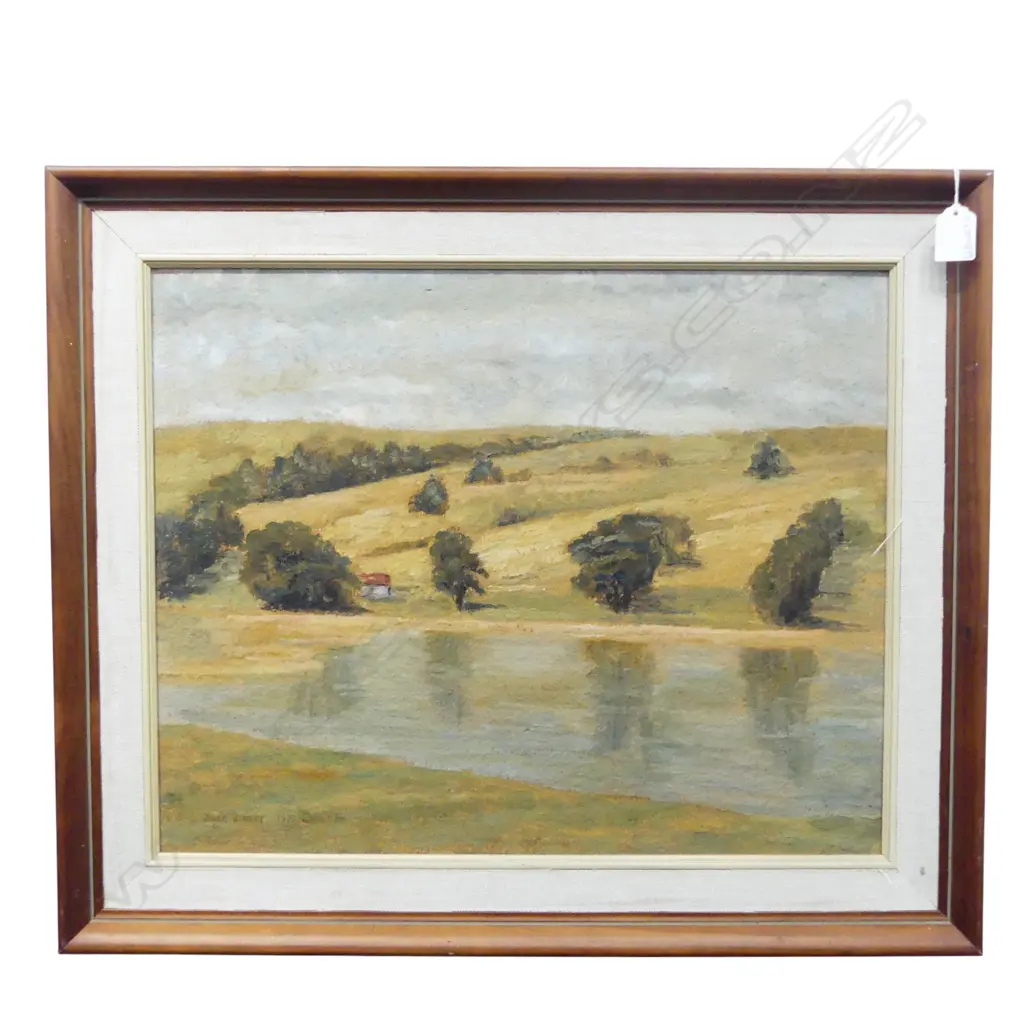 JUNE SHIEFF, LANDSCAPE, OIL ON BOARD 1970 400x495mm Image 1++