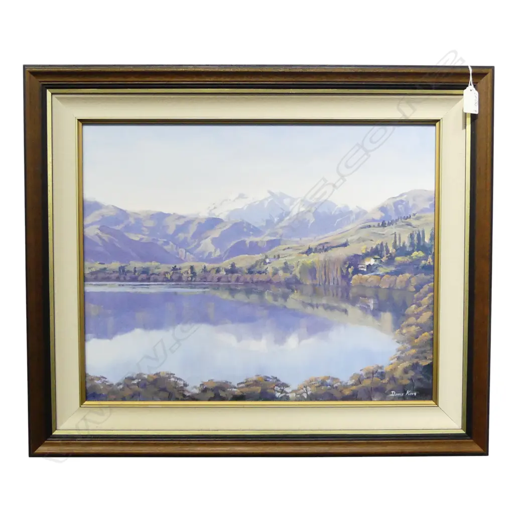 DENIS KING 'LAKE HAYES SOUTH ISLAND' oil on board. Signed. Detailed verso. 390 x 490mm Image 1++
