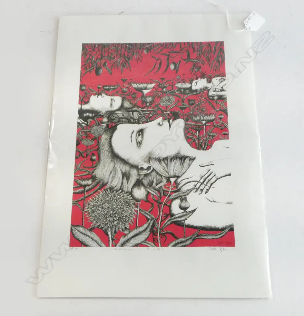 SUE SYME 'WOMAN in PINK' LTD ED. PRINT 26/50, 310 x 220mm Image 1++