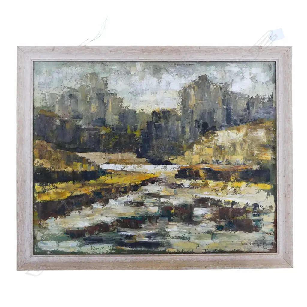 JUNE SHIEFF, ABSTRACT LANDSCAPE, OIL ON BOARD '70 400x500mm Image 1++