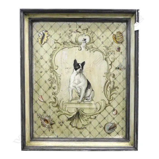 DOG ARTWORK, ACLYIC ON WOOD PANEL 660x550mm overall