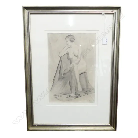 WILLIAM JAMES REED (NZ 1908-96) NUDE, PENCIL ON PAPER, 330x225mm FOXING