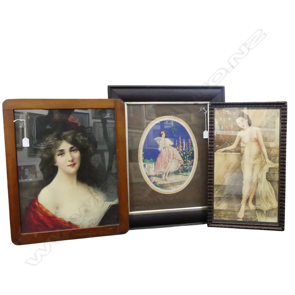 3 x VINTAGE POSTERS OF WOMEN FRAMED, 480 x 370mm Image 1++