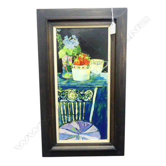 ISLA POSMYK, STILL LIFE, OIL ON BOARD, SIGNED & DATED '91, 400x170mm