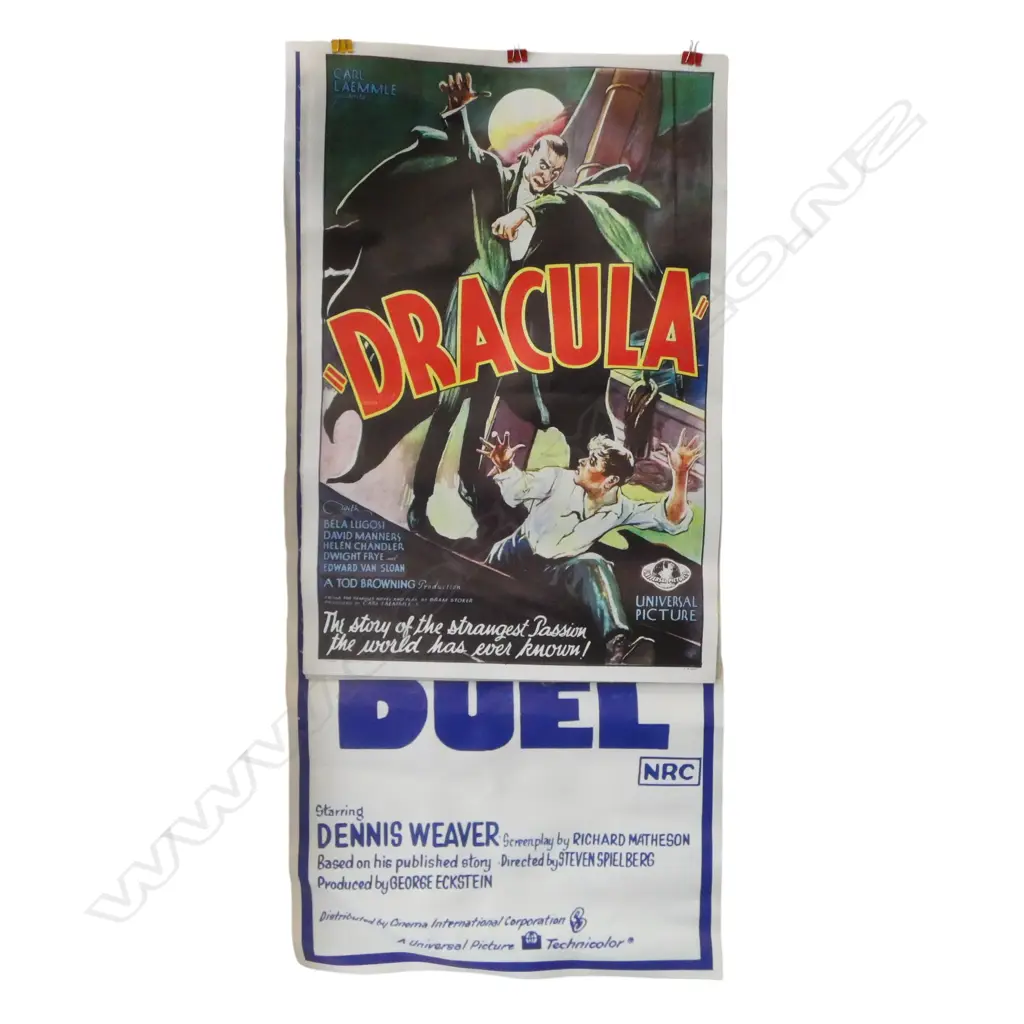 5 PRINTED CANVAS MOVIE POSTERS; DRACULA ETC 915x430mm Image 1++