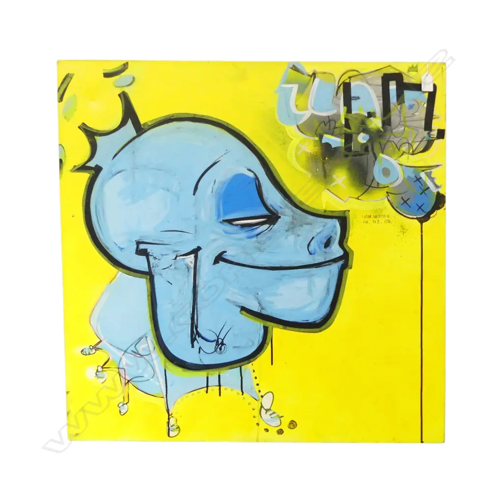 LIAM MOORE, UNTITLED STREET ART, ACRYLIC ON CANVAS, 760x765mm  Image 1++
