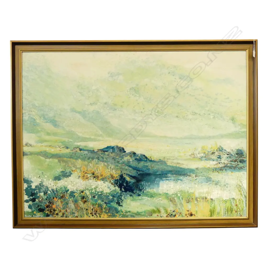 HAROLD COOP (NZ 1934-), ABSTRACT LANDSCAPE, ACRYLIC ON BOARD 1977 880x1190mm Image 1++