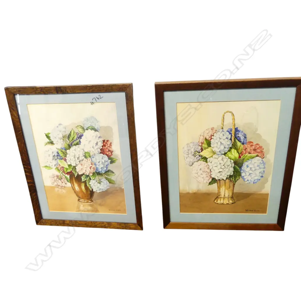 2 FLORAL W/C by WINIFRED FARRER  Image 1++