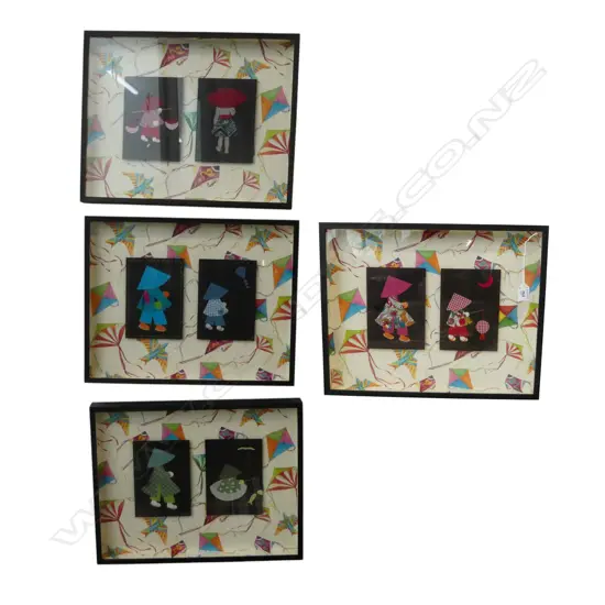 4 VIETNAMESE ARTWORKS FOR KIDS ROOM 370x465mm overall