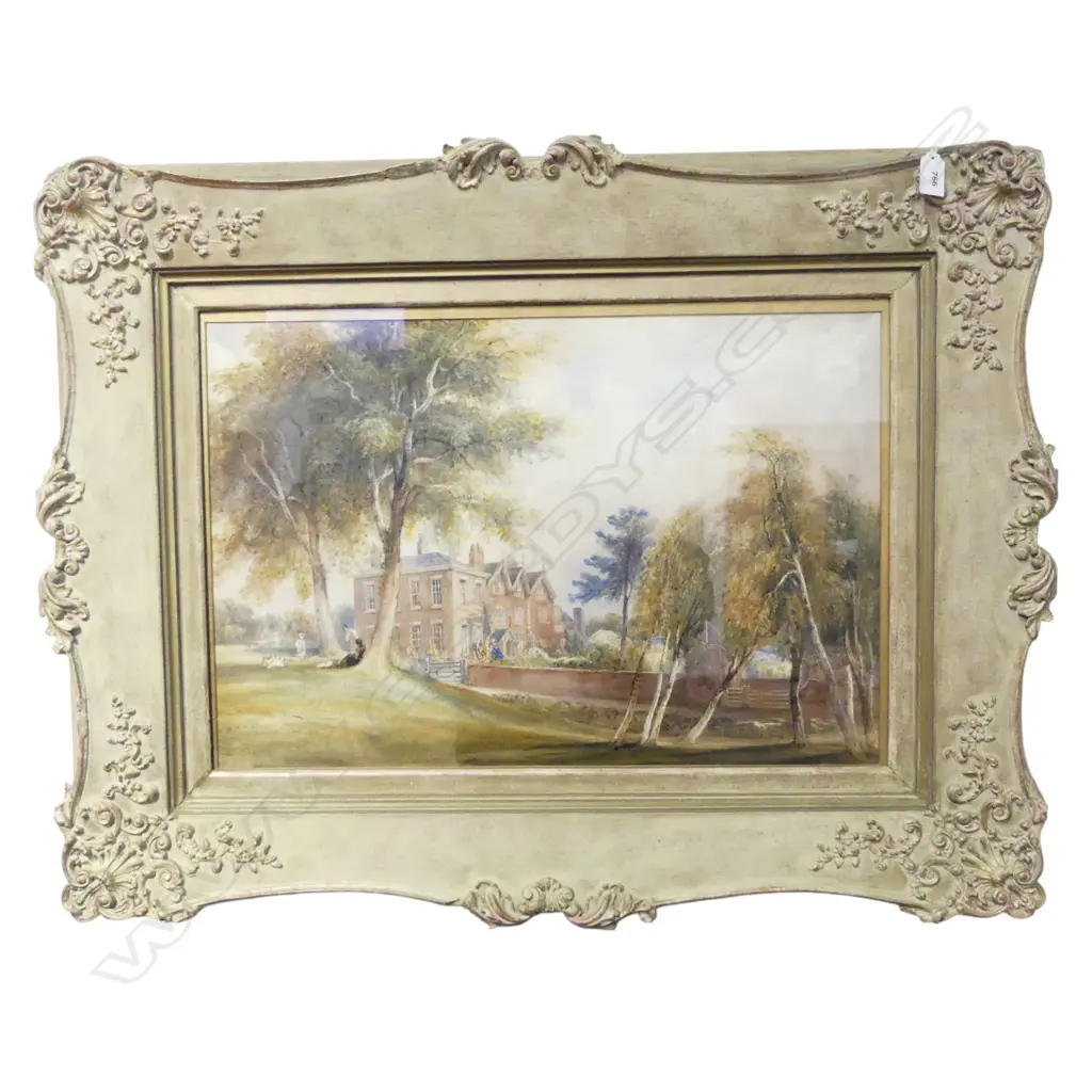 19thC W/C OF A GEORGIAN HOUSE 410x600mm Image 1++