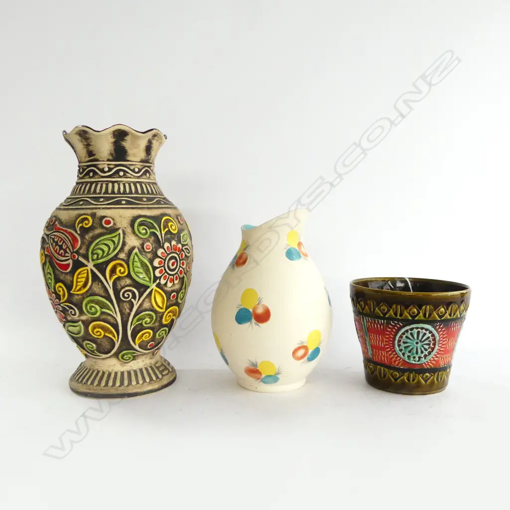 3 VASES; 2 W. GERMANY H.300mm + ENGLISH Image 1++