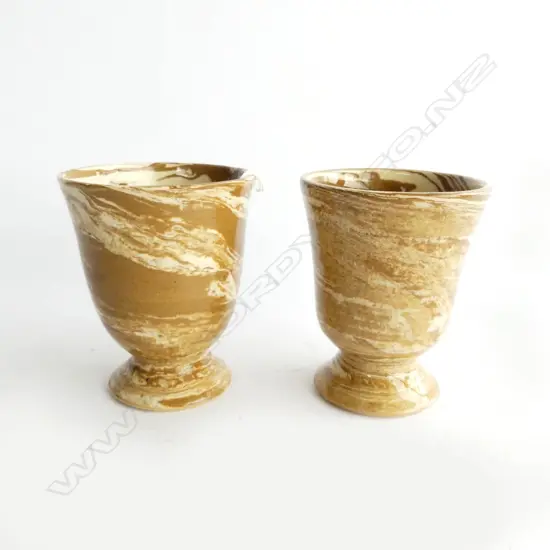 TWO TEMUKA  AGATE WARE MUGS