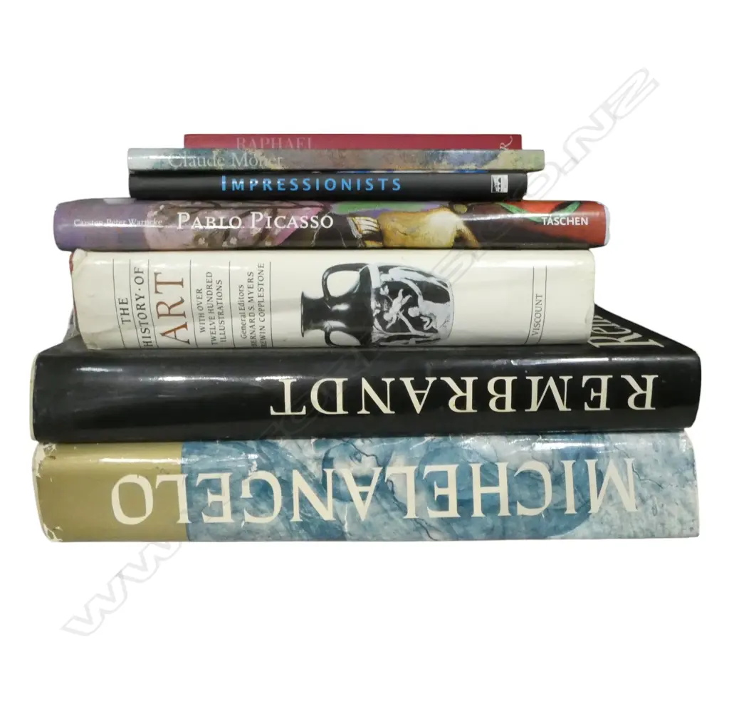 7 ASST PICTORIAL ART BOOKS INCL MICHELANGELO REMBRANDT PICASSO ETC Image 1++