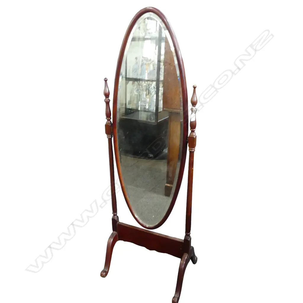 MAHOGANY CHEVAL MIRROR 1560mm Image 1++