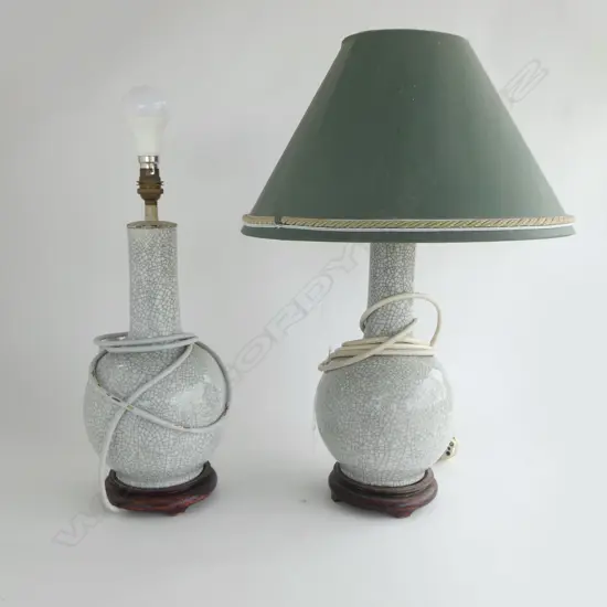 PR TABLE LAMPS w. CRACKLE GLAZE VASE BASES H.580mm