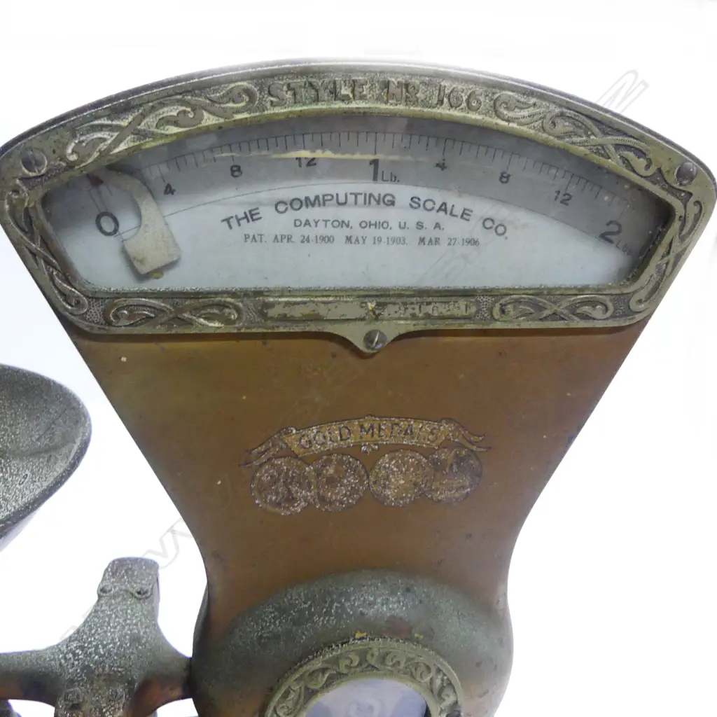 VINTAGE CAST IRON & BRASS KITCHEN SCALES H370 L430MM (From the Estate of Tommy Doyle) Image 1++