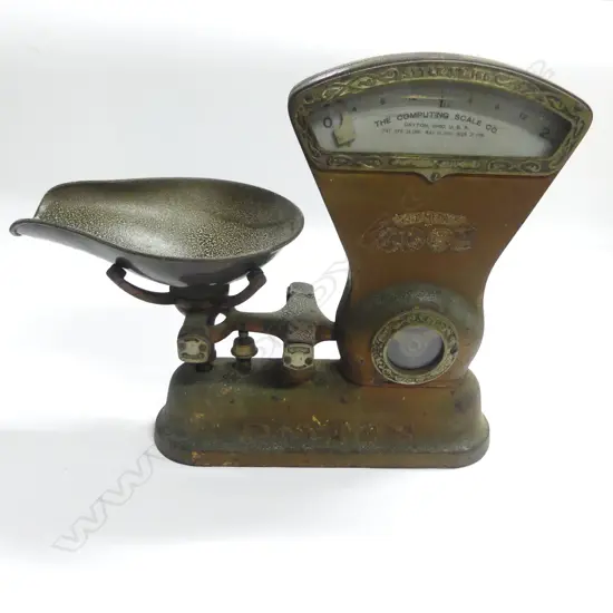 VINTAGE CAST IRON & BRASS KITCHEN SCALES H370 L430MM (From the Estate of Tommy Doyle)