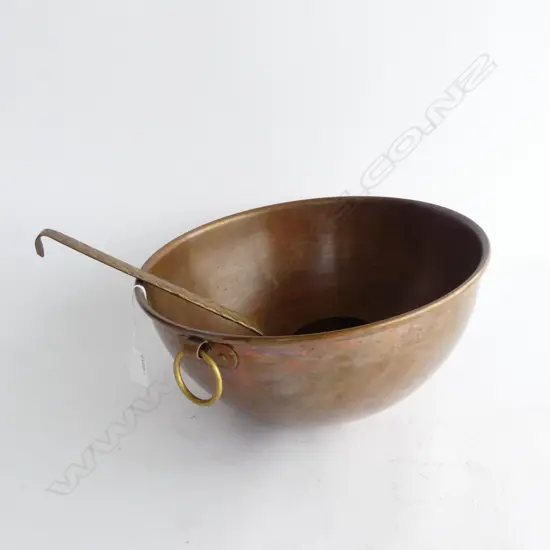 FRENCH COPPER BOWL WITH LADLE Dia.315mm