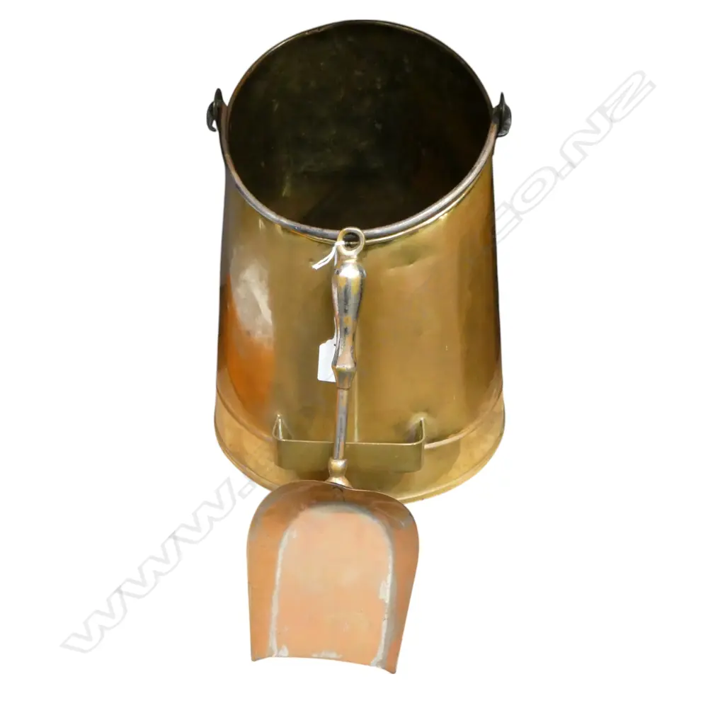 BRASS COAL BUCKET & SHOVEL H.340mm Image 1++