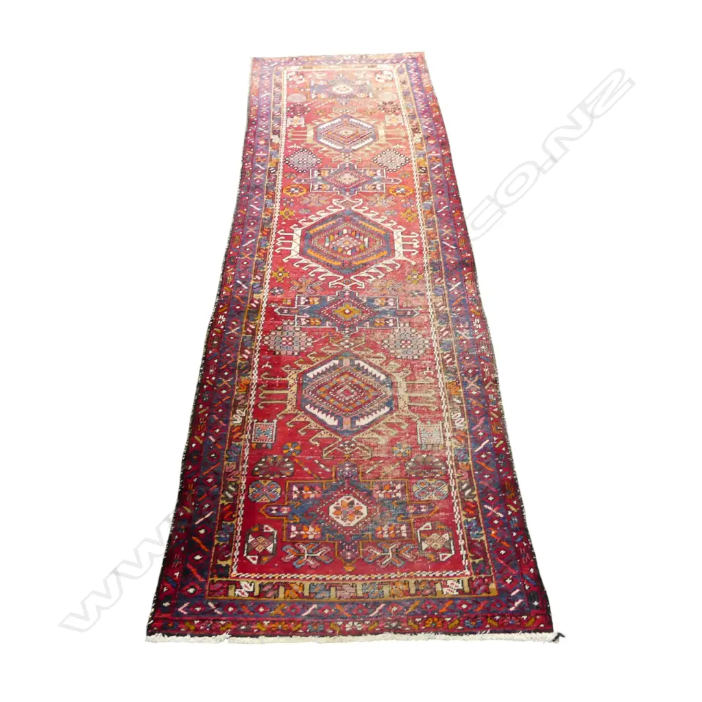 HAND KNOTTED WOOL PILE RUNNER 3350x1000mm Image 1++