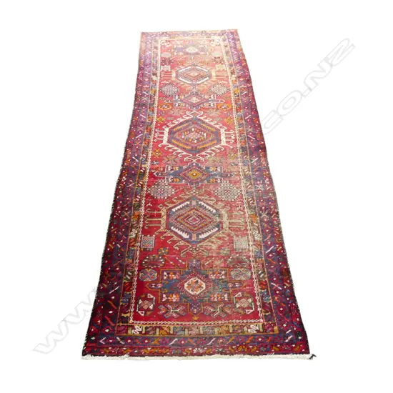 HAND KNOTTED WOOL PILE RUNNER 3350x1000mm