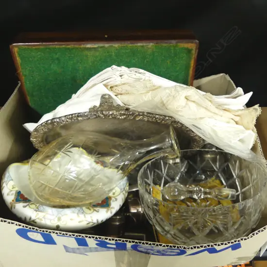 ASST. CUTLERY, EP, LINENS, CRYSTAL ETC