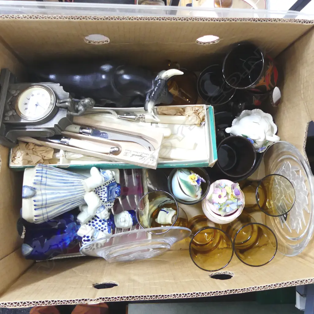MUGS, BULL DECANTER, CASED CUTLERY ETC Image 1++