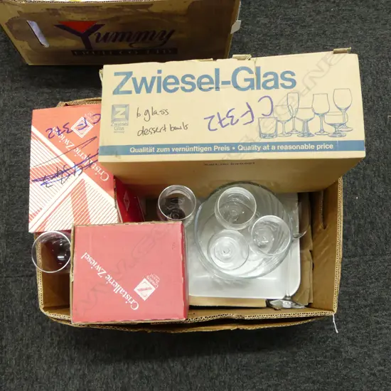 ASST. ZWIESEL GLASSES, SOME BOXED ETC