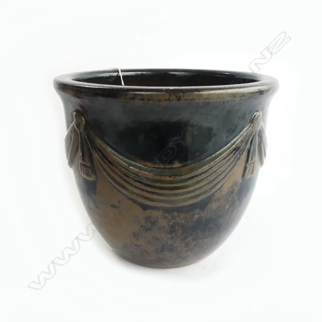 GLAZED CERAMIC PLANT POT H.210mm SWAGS Image 1++