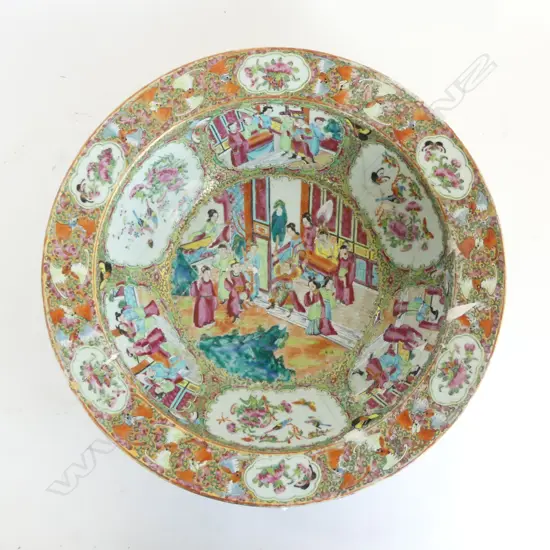 LG FAMILLE ROSE BOWL, REPAIRS 410mm dia