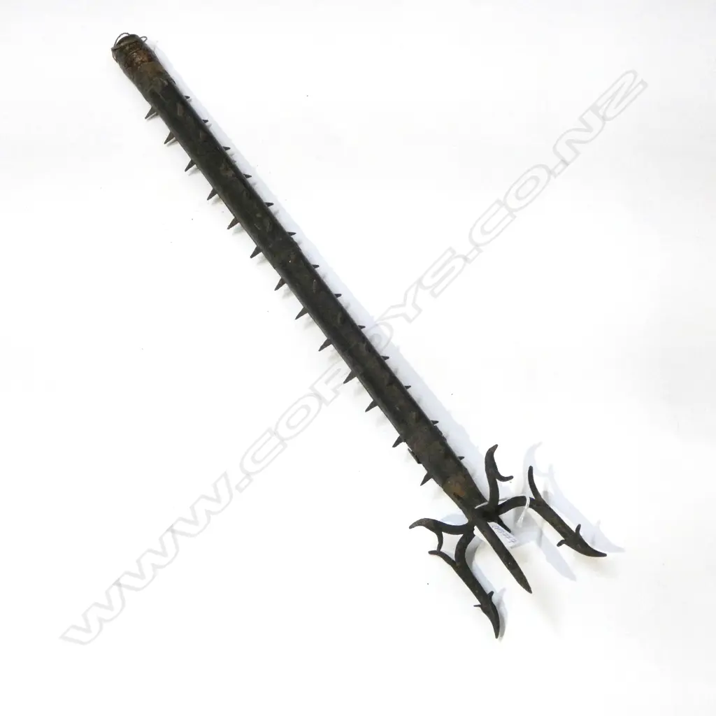 JAPANESE OLD MEJI SODEGARAMI (sleave entangler)  POLE ARM TOP SECTION. As used by Samurai. L.680mm  Image 1++