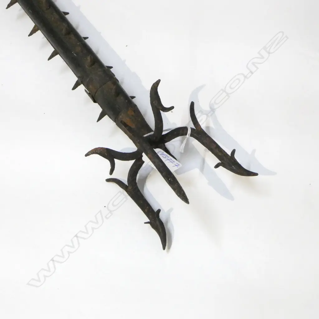 JAPANESE OLD MEJI SODEGARAMI (sleave entangler)  POLE ARM TOP SECTION. As used by Samurai. L.680mm  Image 1++