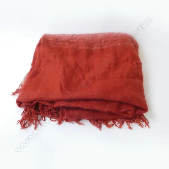 VINTAGE MOHAIR WOOLEN THROW 