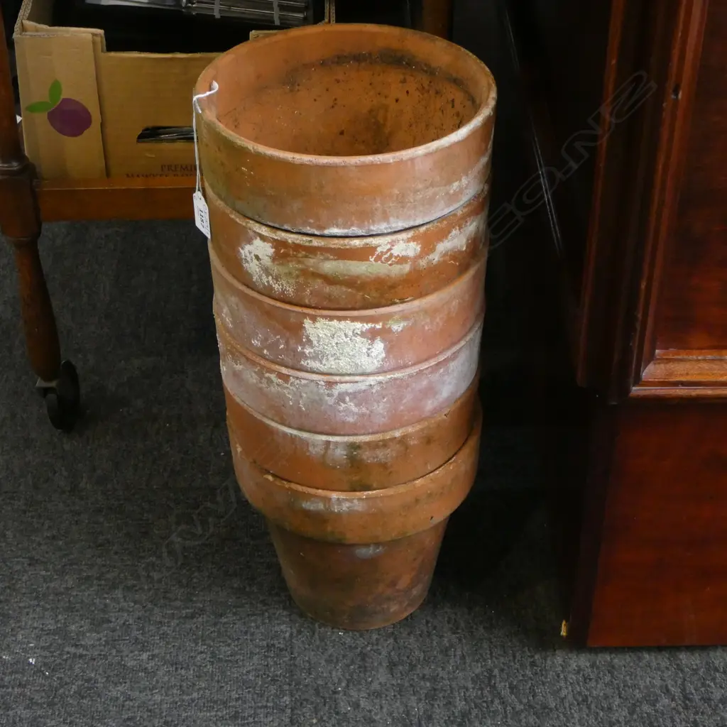 6 NZ MADE TERRACOTTA PLANT POTS H.210mm Image 1++