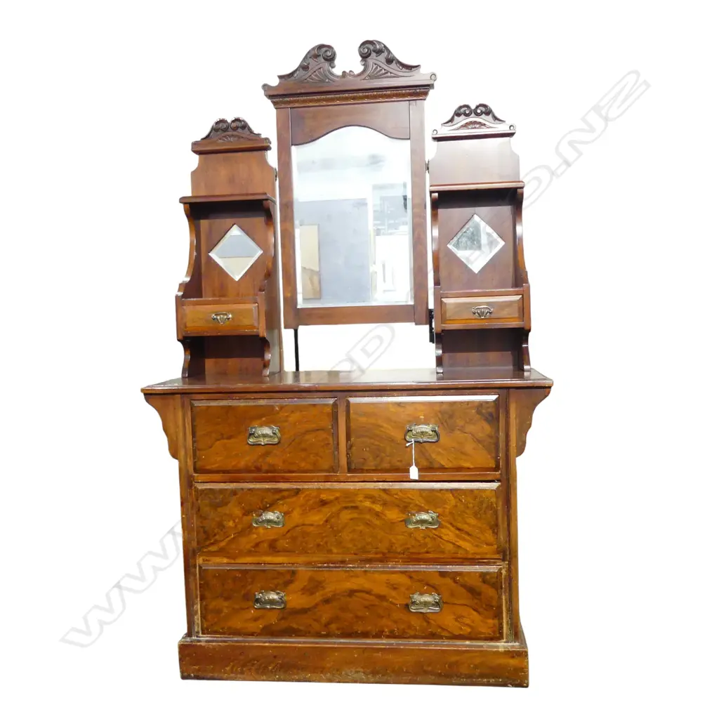 COLONIAL KAURI MIRROR BACK DRESSER 1180x520x1820mm Image 1++