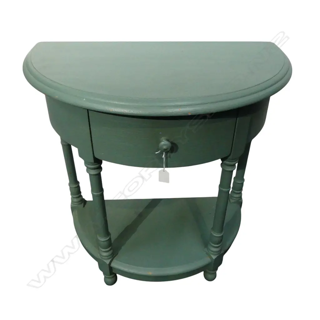 PAINTED OAK DEMI LUNE TABLE 700x400x700mm Image 1++