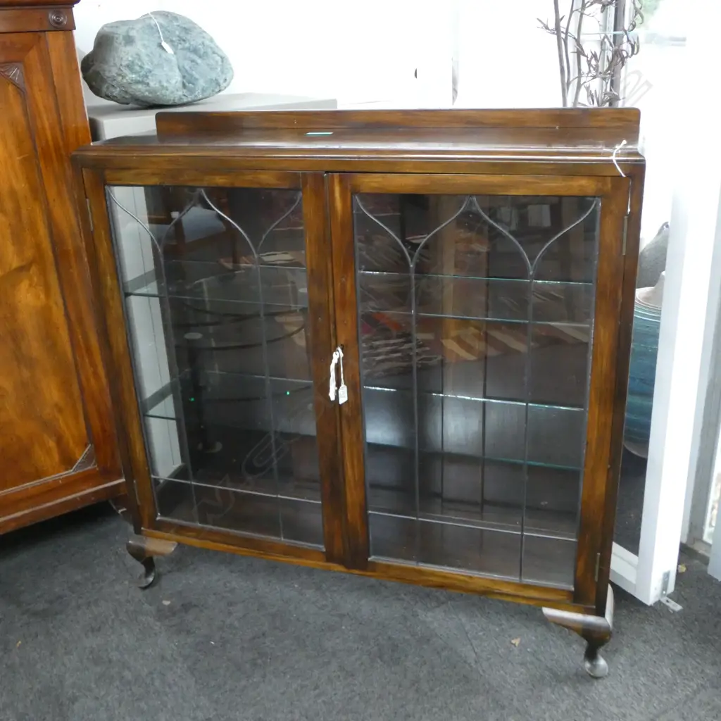 MAHOGANY CHINA DISPLAY CABINET 1090x320x1105mm Image 1++