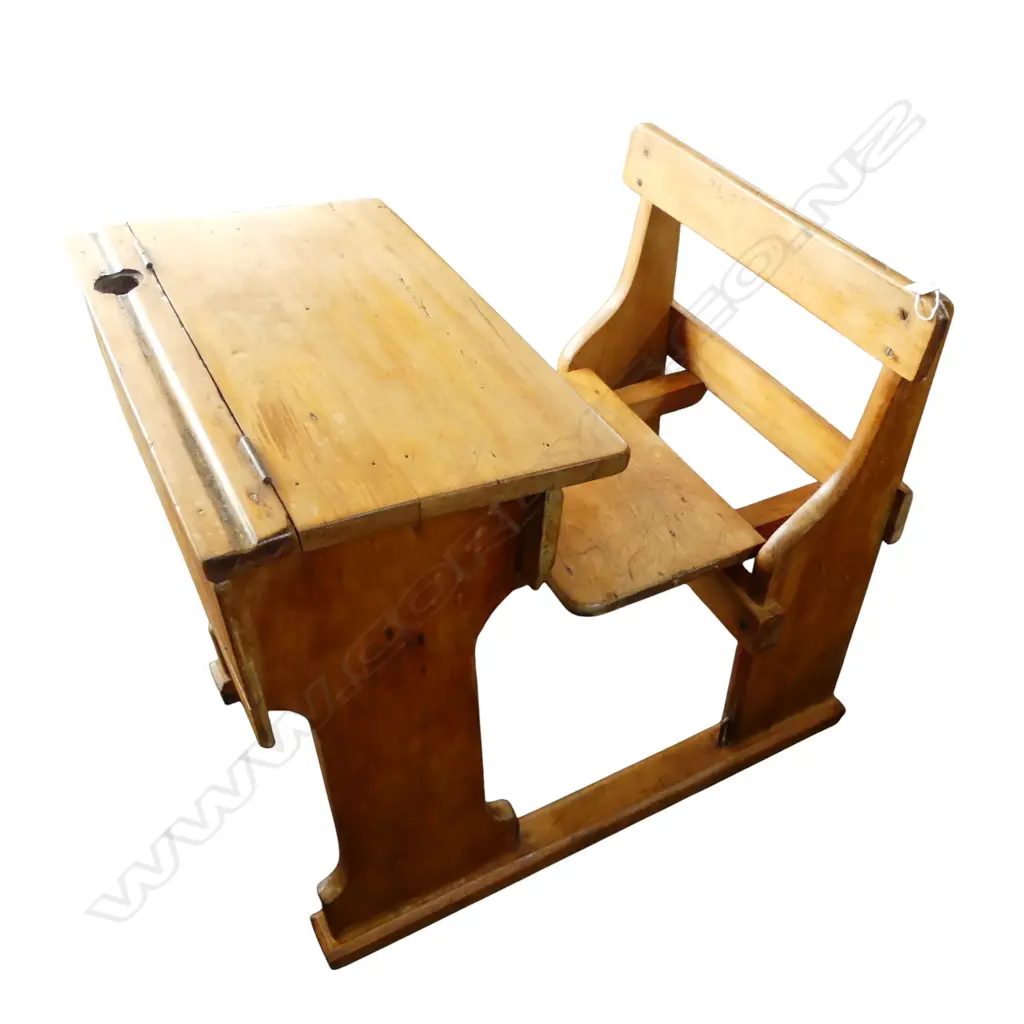 VINTAGE SCHOOL DESK EX. AUCKLAND BOYS GRAMMAR Image 1++