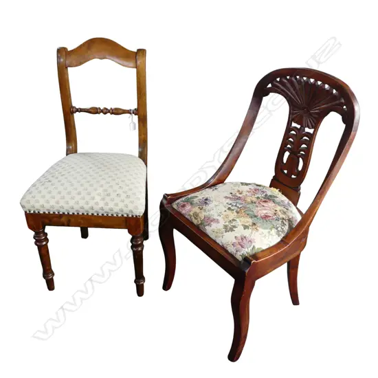 2 CHAIRS - SEATS WORN