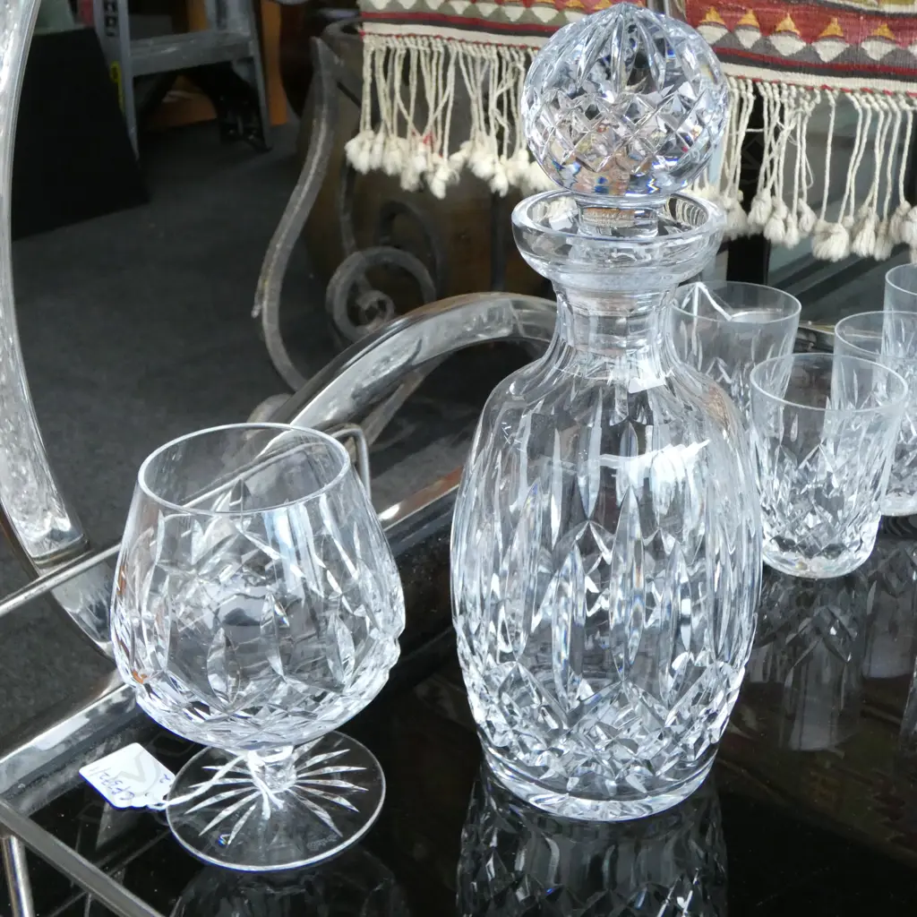 WATERFORD DECANTER H.265mm + MATCHING BRANDY GLASS Image 1++