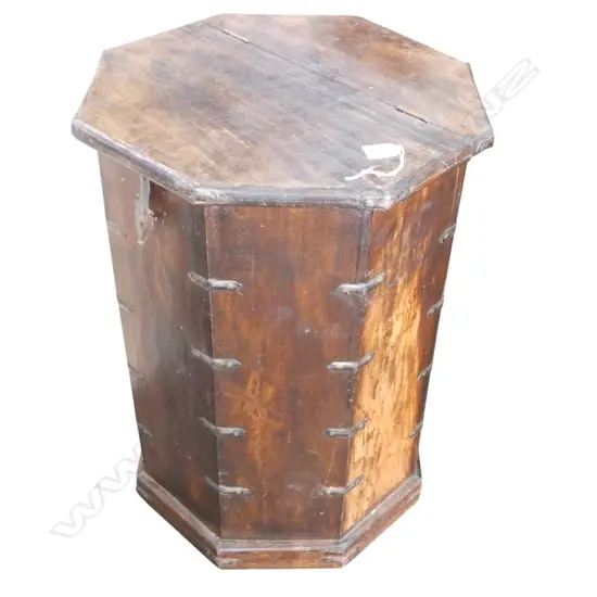 EASTERN IRON BOUND OCTAGANAL HARDWOOD CABINET H600MM