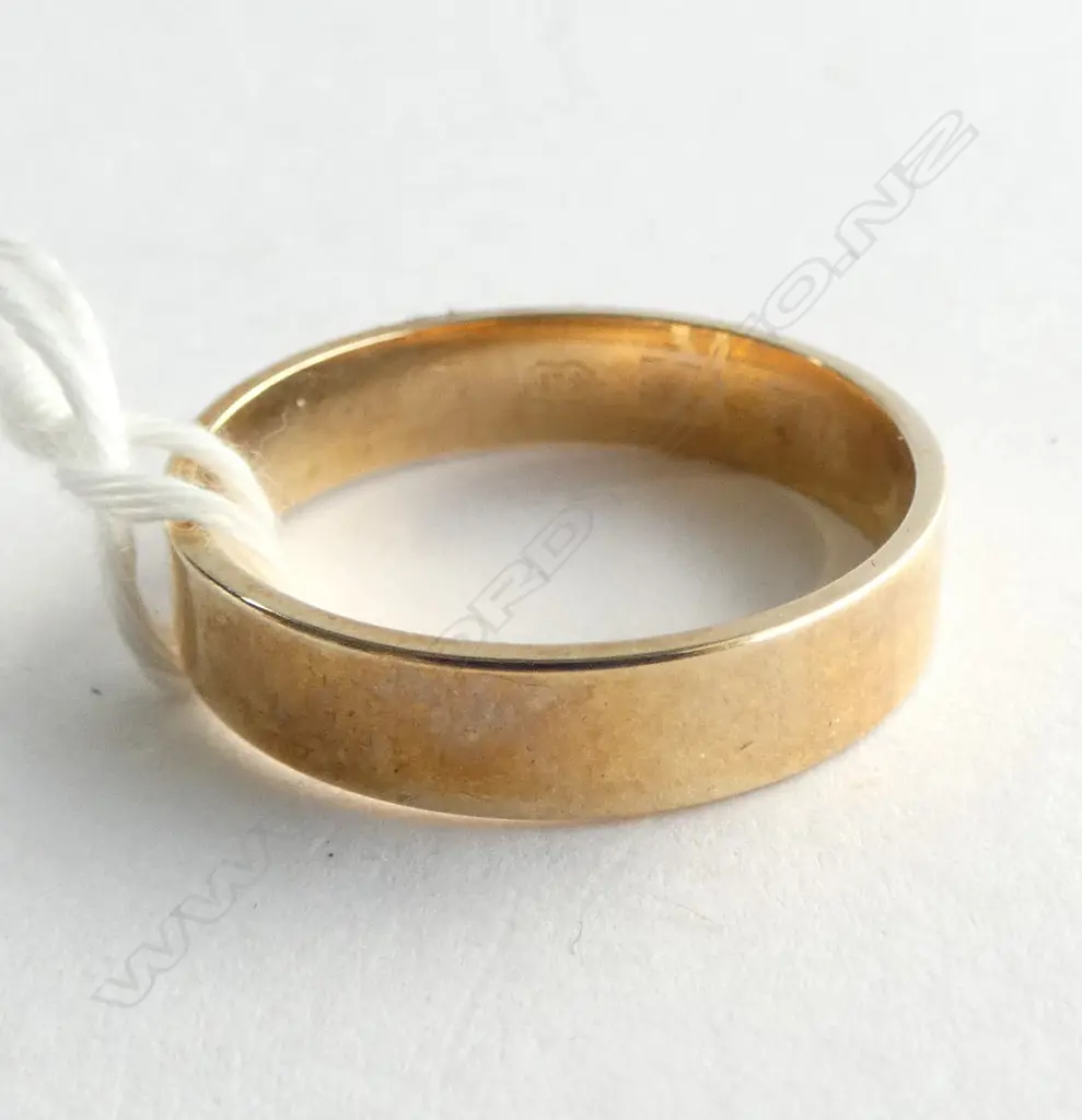 9ct ROSE GOLD PLAIN FLAT BAND RING size W 4.27gms Image 1++