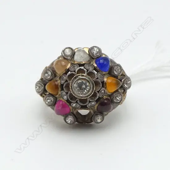 14CT PRINCESS RING 7.48gms STONE MISSING size M