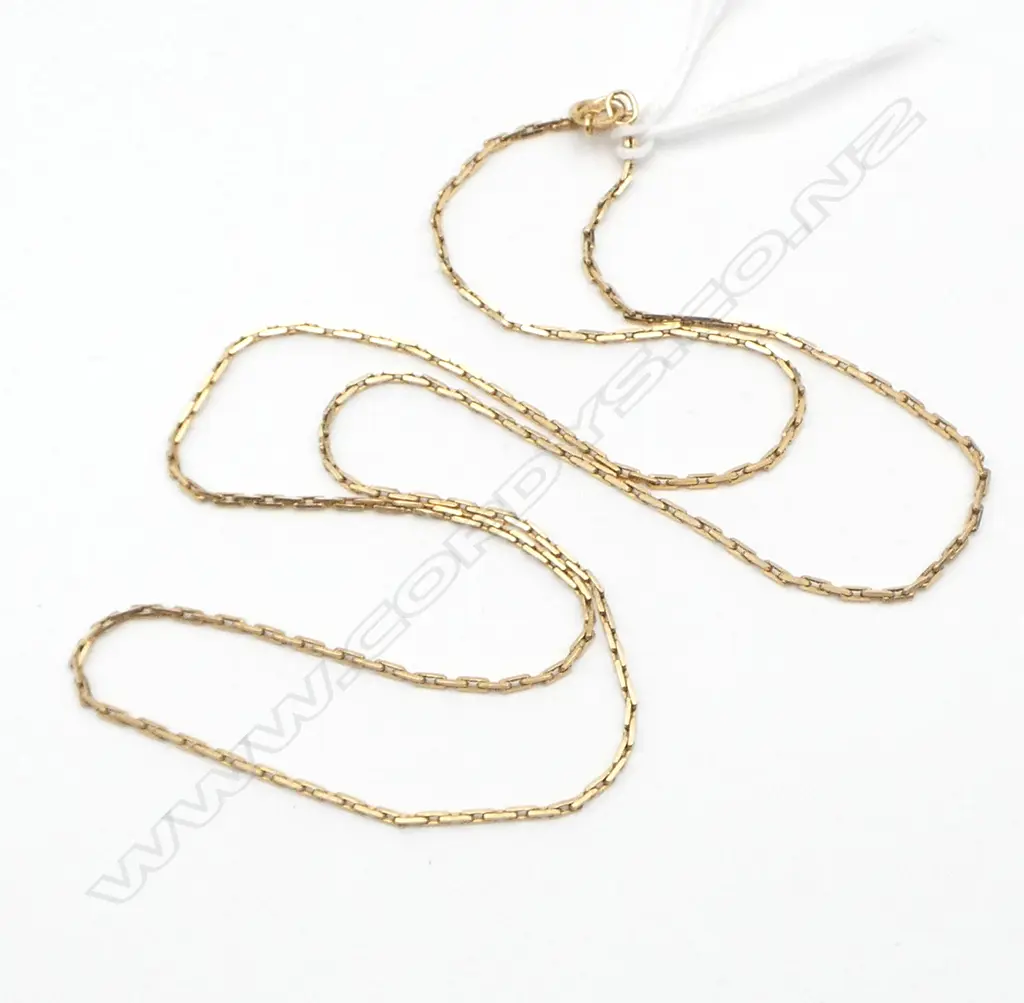 14ct yellow GOLD NECK CHAIN angular links L.520mm 4.55gms Image 1++