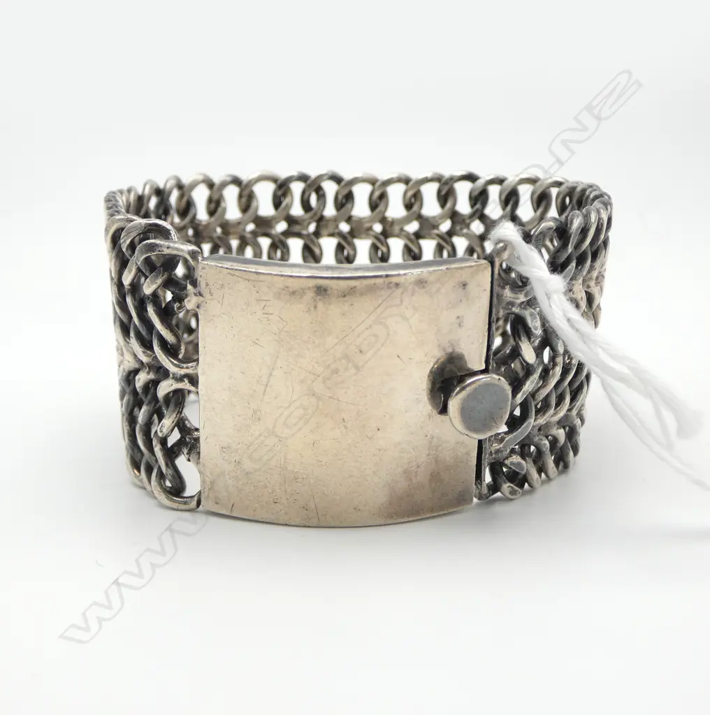 MEXICAN 925 SILVER BRACELET, 98gms Image 1++